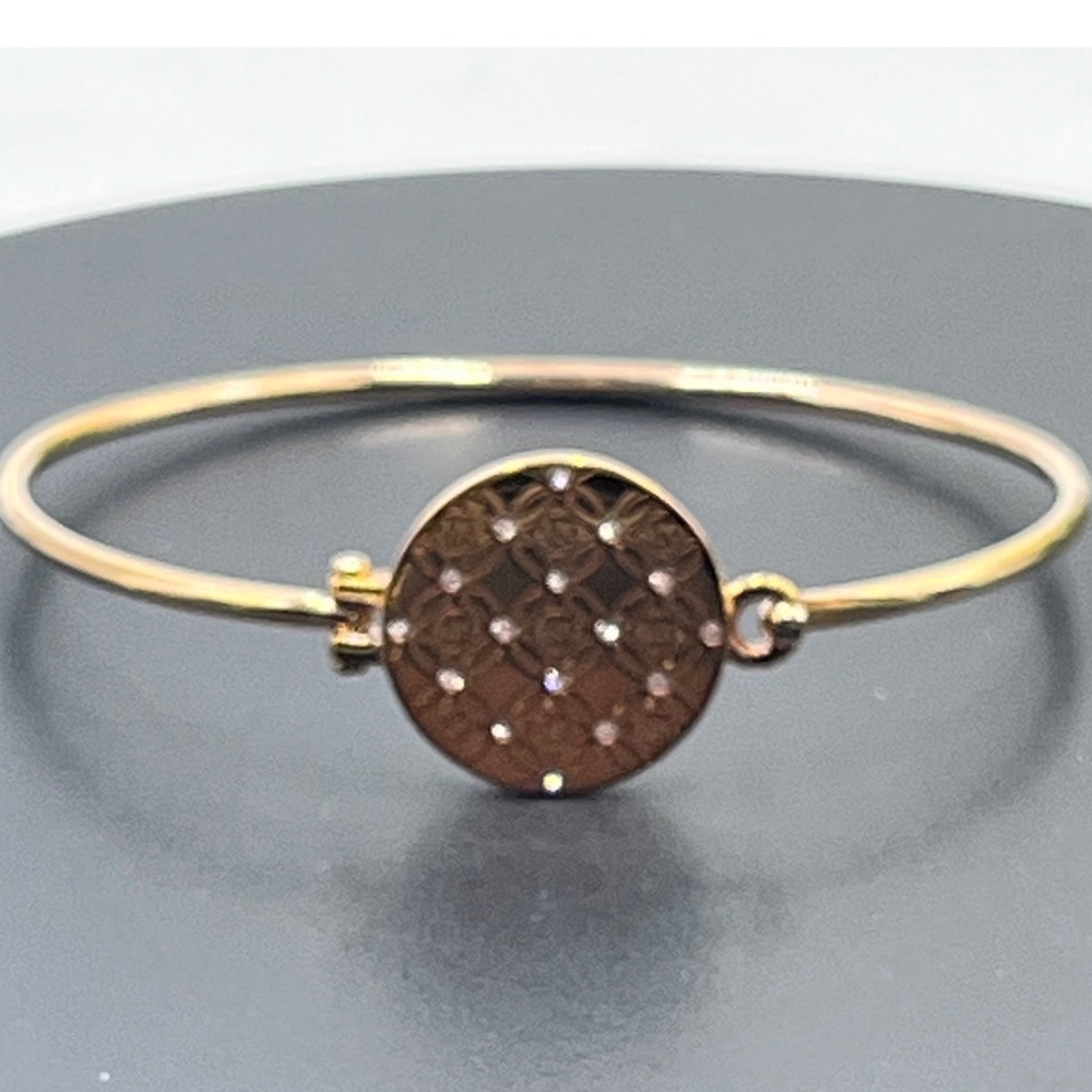 Michael Kors Rose‎ Gold Heritage Monogram Disk Bracelet Crystals Pave MKJ4470791